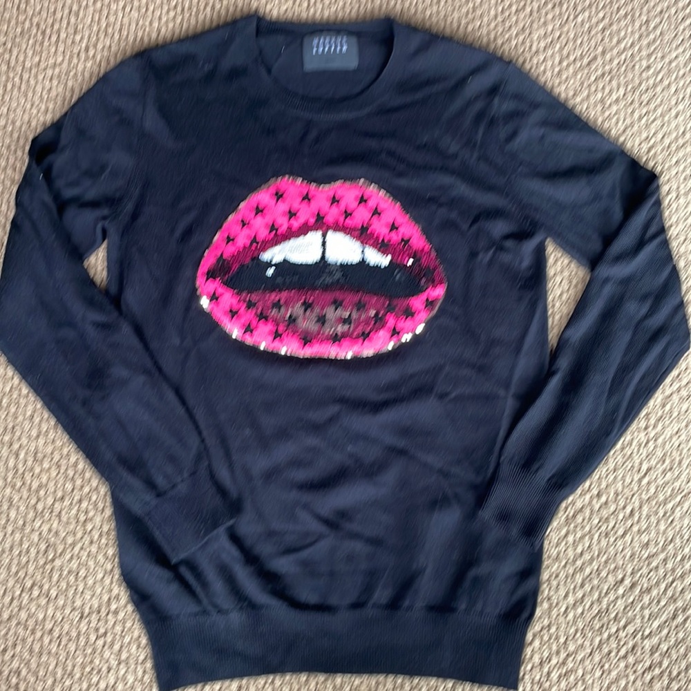 Mark Lupfer sequin lips sweater